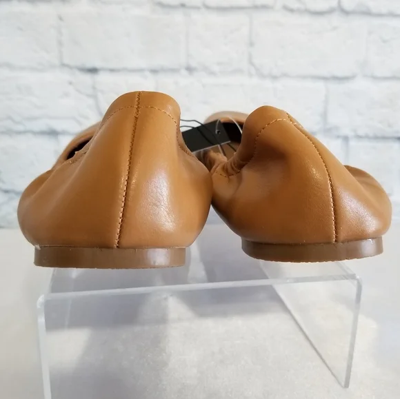 Torrid Scrunch Ballet Flats Shoes Size 8 Tan Cognac Brown Wide Width Neutral New - Picture 6 of 16